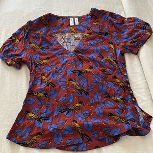 Anthropologie Blouse with Bird Print